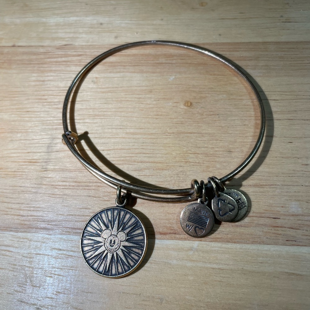 Mickey's Fun Wheel Bangle By Alex and Ani - Disneyland - Gold